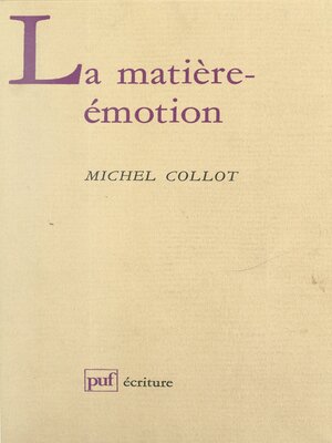 cover image of La matière-émotion